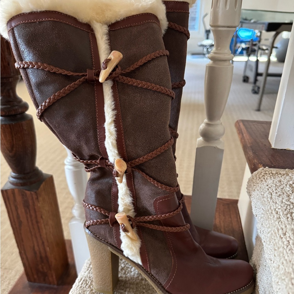 Brand new BCBG, leather and suede boots